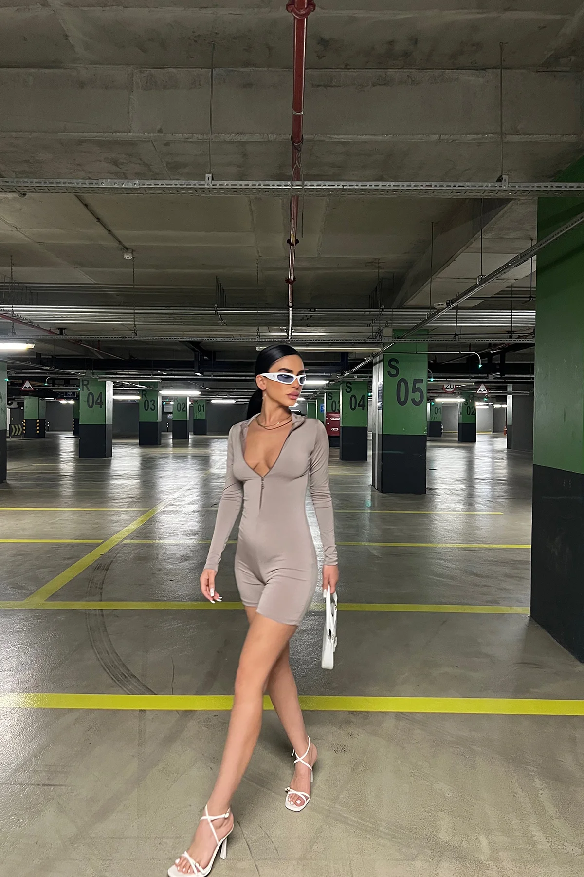 Taş Fermuar Detay Toparlayıcı Tulum ATE6420 - EYYO