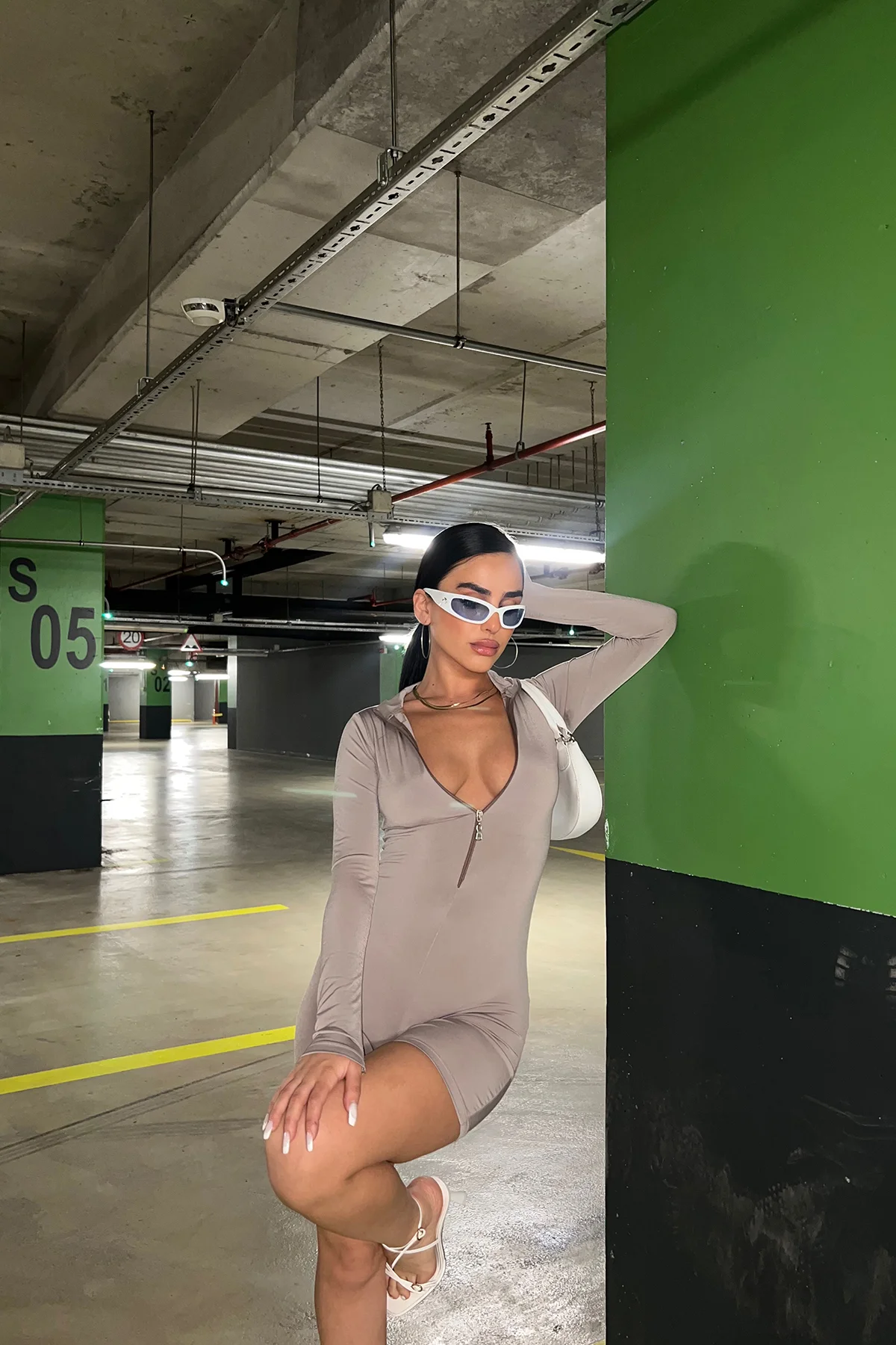 Taş Fermuar Detay Toparlayıcı Tulum ATE6420 - EYYO