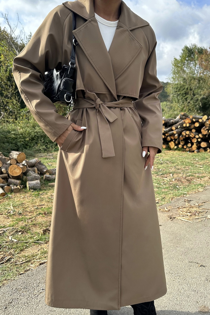 Toprak Kuşak Detay Trenckot ATE8769 - EYYO