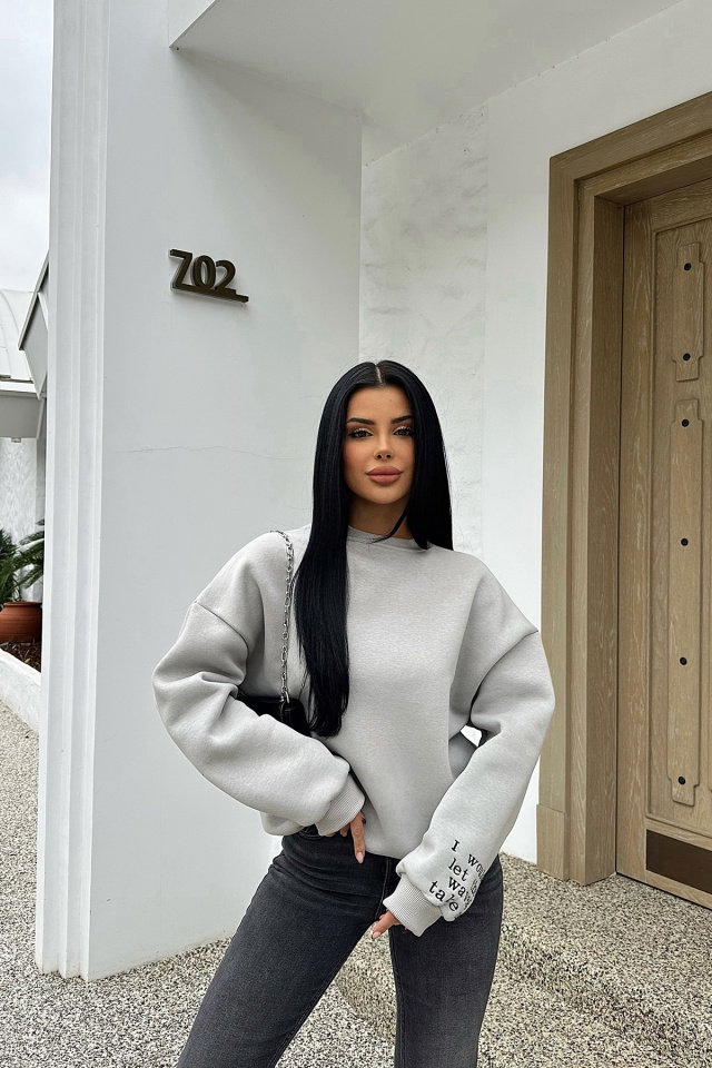 Taş Nakış Detay Oversize Sweat ATE-0528 
