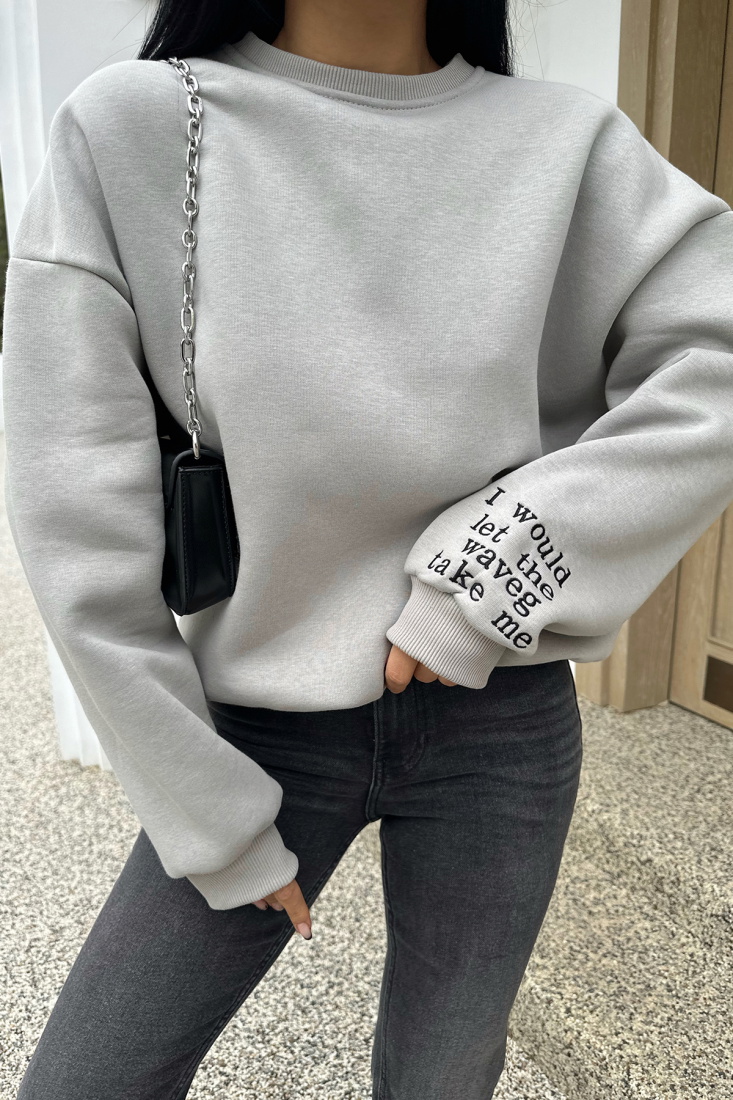 Taş Nakış Detay Oversize Sweat ATE-0528 - EYYO