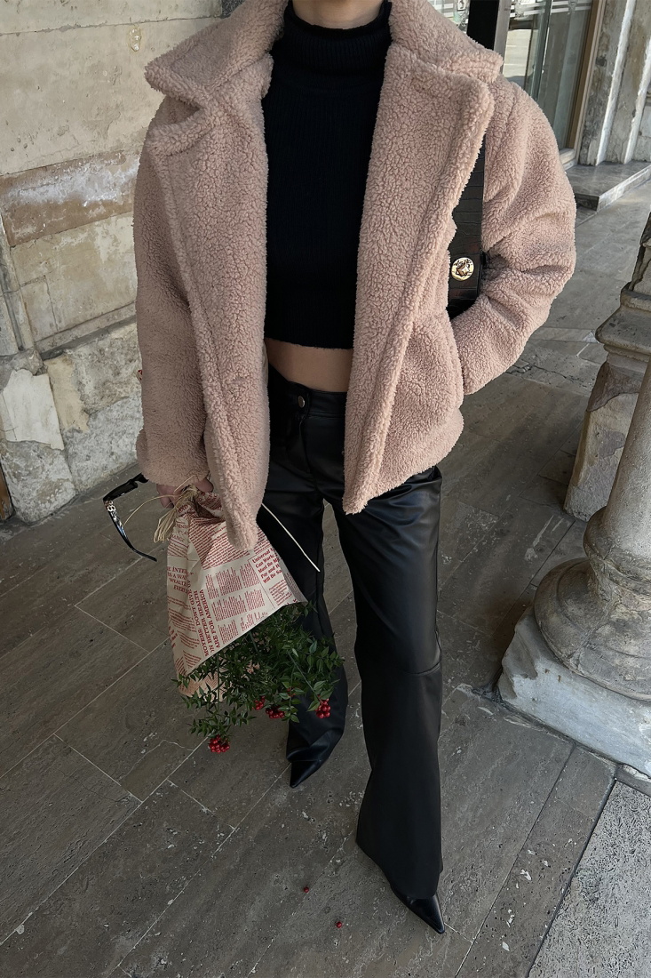 Taş Peluş Mont ATE3276 - EYYO