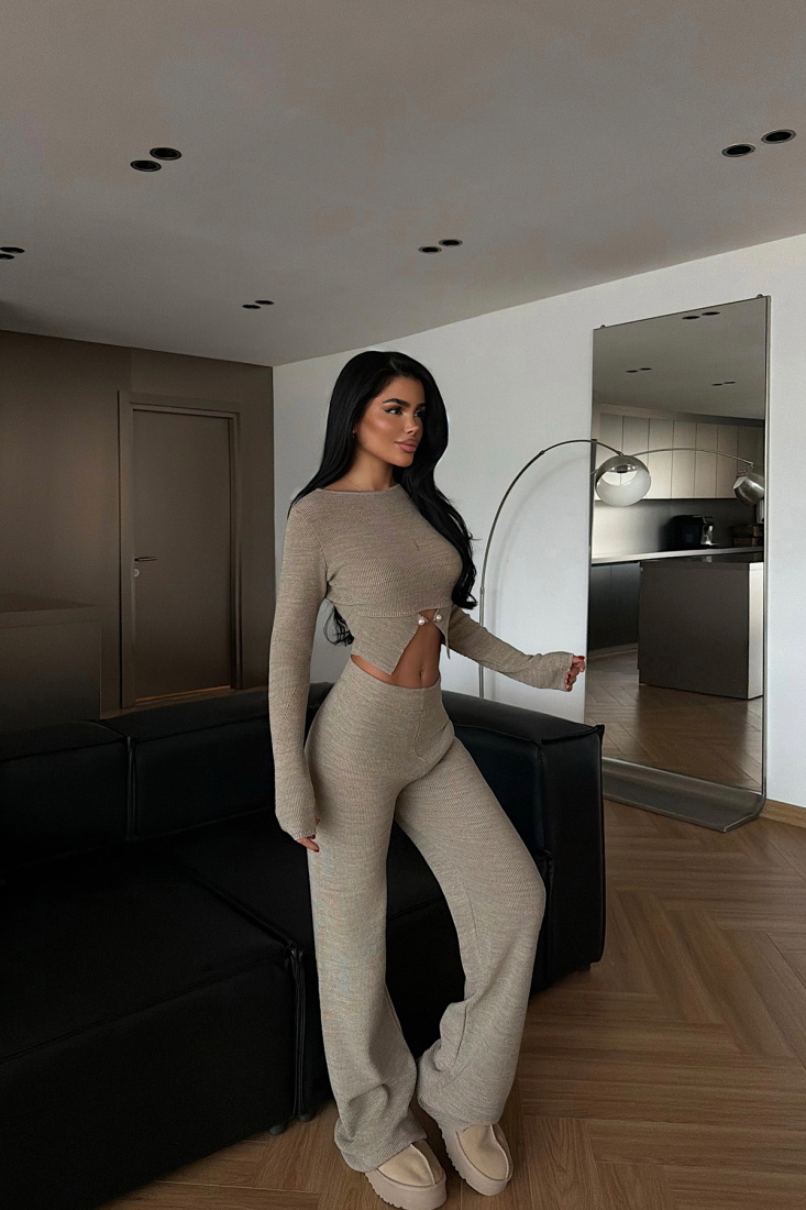 Taş Rengi Octavia Triko Takım ATE-4440 - EYYO