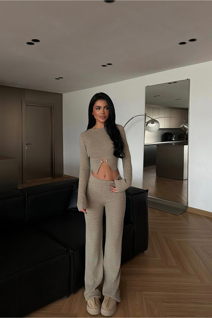 Taş Rengi Octavia Triko Takım ATE-4440 - EYYO