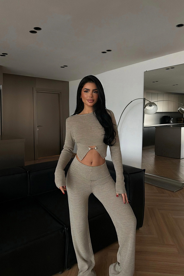 Taş Rengi Octavia Triko Takım ATE-4440 - 1