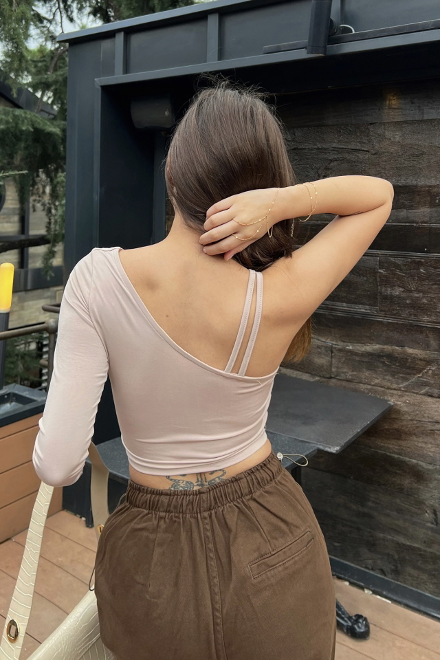 Taş Tek Kol Crop Top ATE3068 - 5