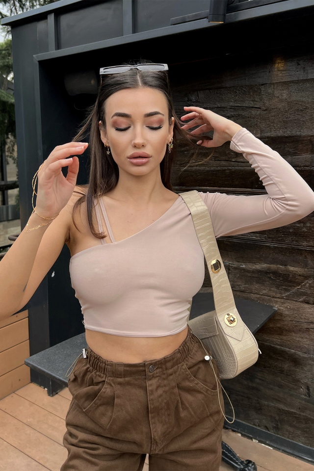 Taş Tek Kol Crop Top