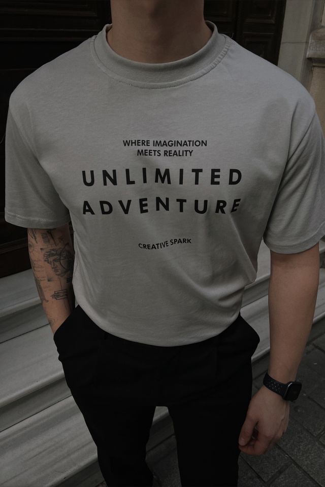 Taş Unlımıted Adventure Yazılı Tişört ATE4390 - 2