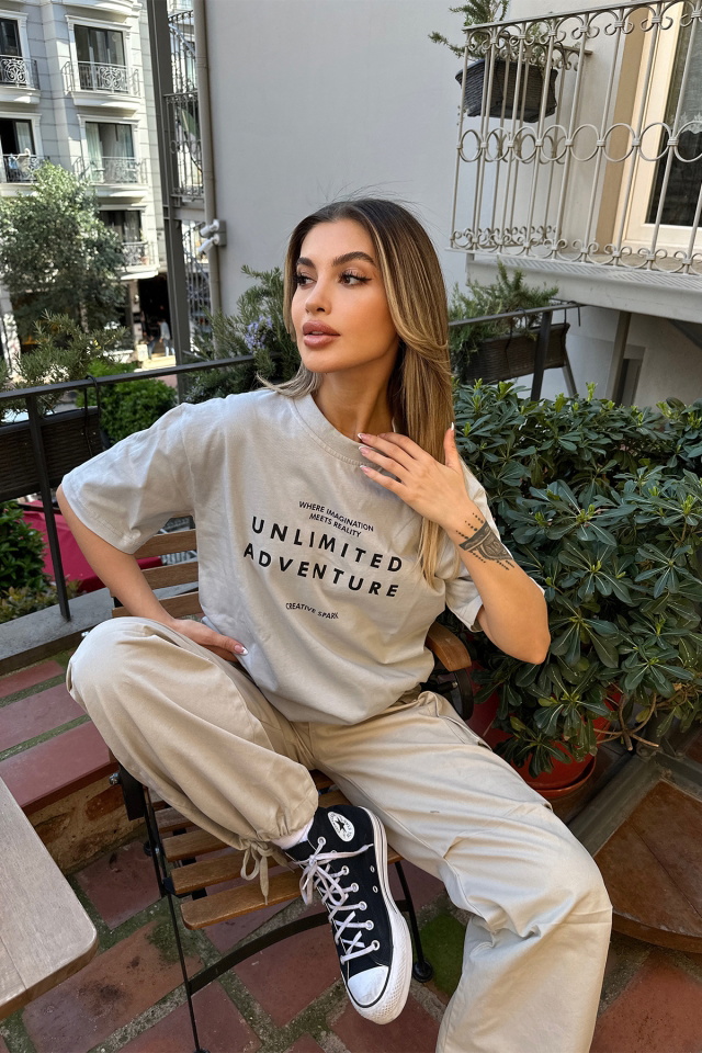 Taş Unlımıted Adventure Yazılı Tişört ATE6074 - 3