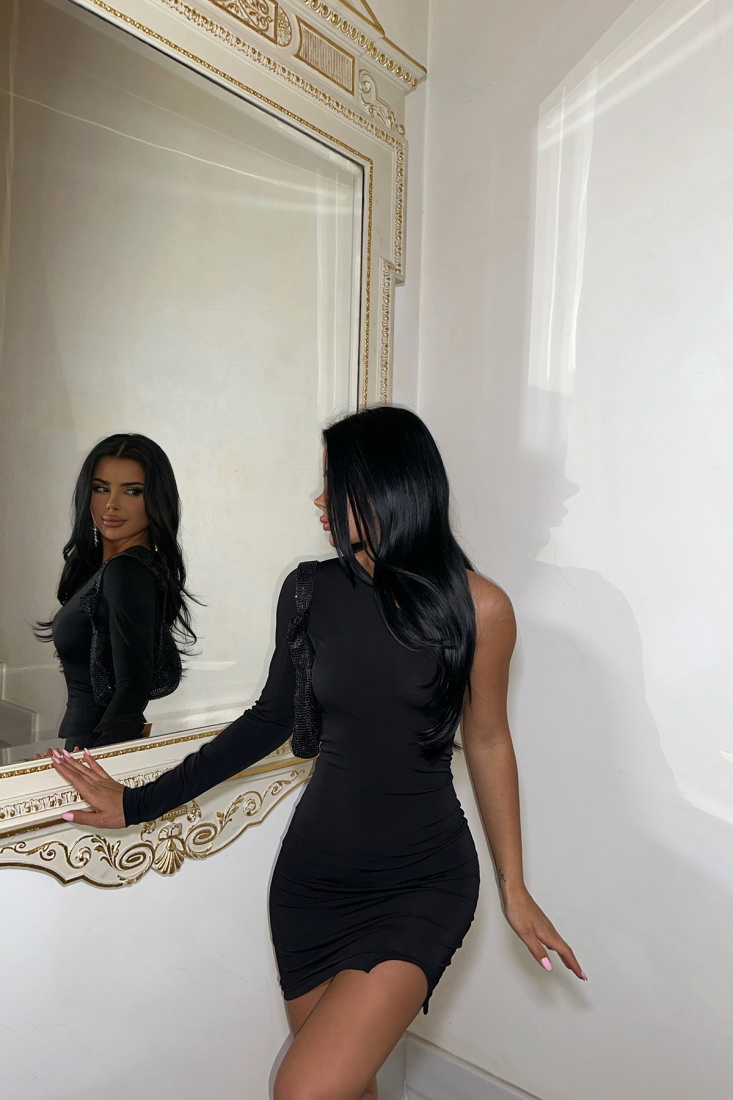 Tek Kol Yırtmaçlı Elbise ATE-0072 - EYYO