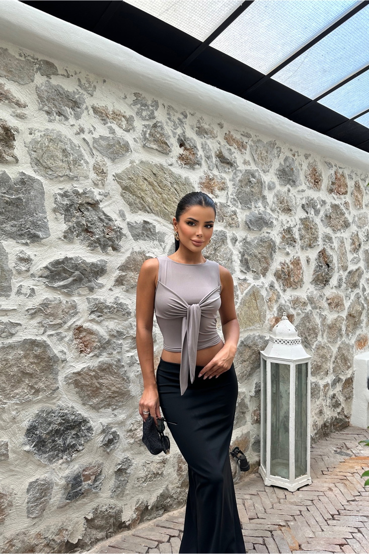 Toprak Önden Bağlamalı Crop Top ATE8256 - EYYO