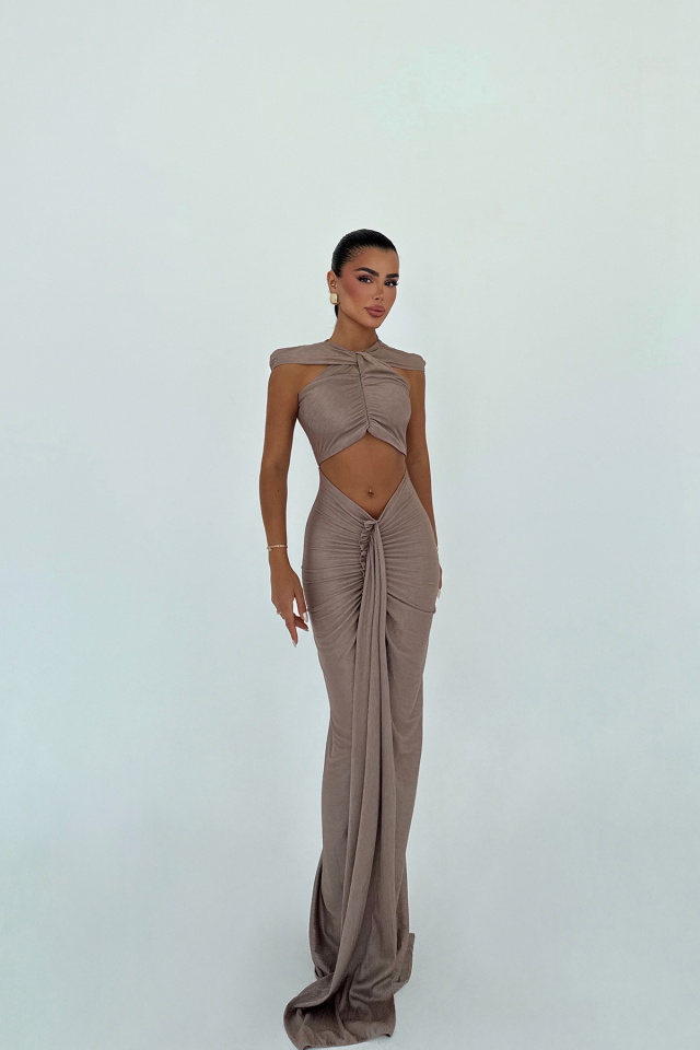 Toprak Orleans Uzun Elbise ATE-3051 