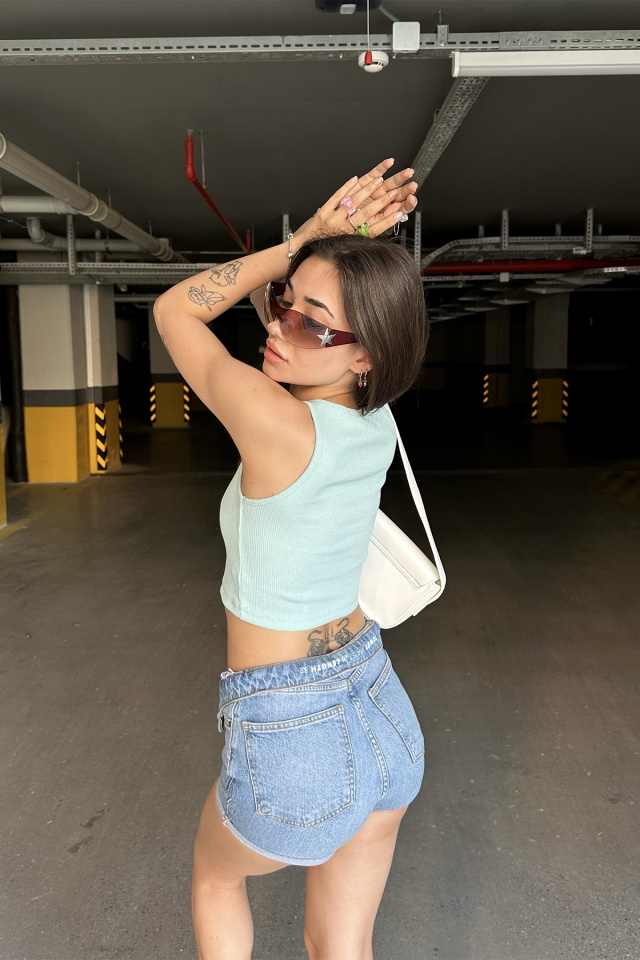 Turkuaz Basic Crop Top ATE7306 - 6