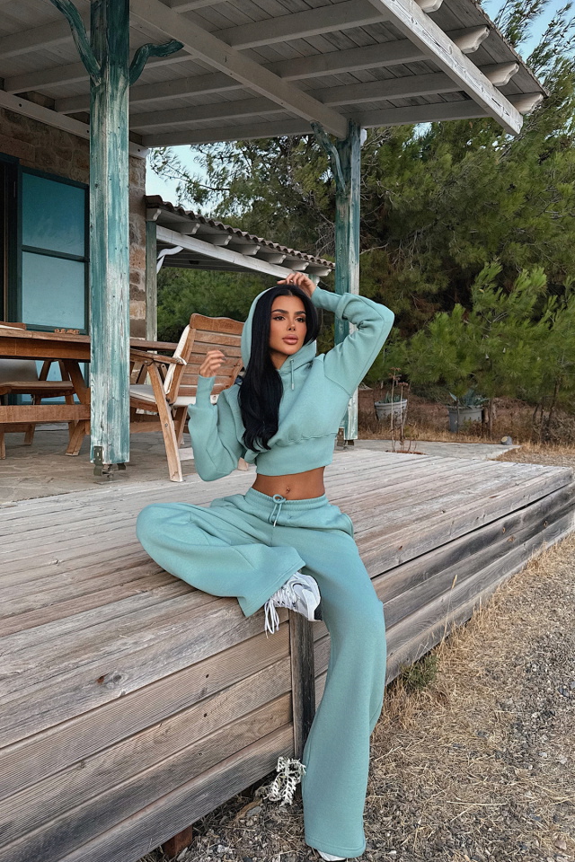 Turkuaz Scarf Kapşonlu Eşofman Takım ATE-3691 - 3