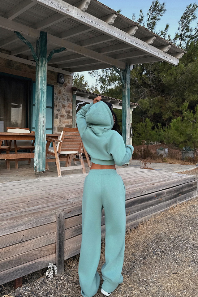 Turkuaz Scarf Kapşonlu Eşofman Takım ATE-3691 - 4