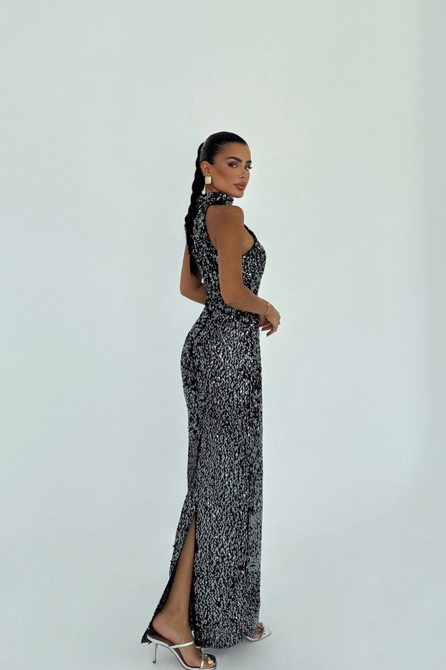 Turkuaz Shion Payetli Elbise ATE-3045 - 3