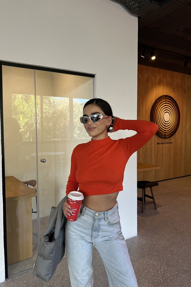 Turuncu Basic Crop Top ATE3236 - 3