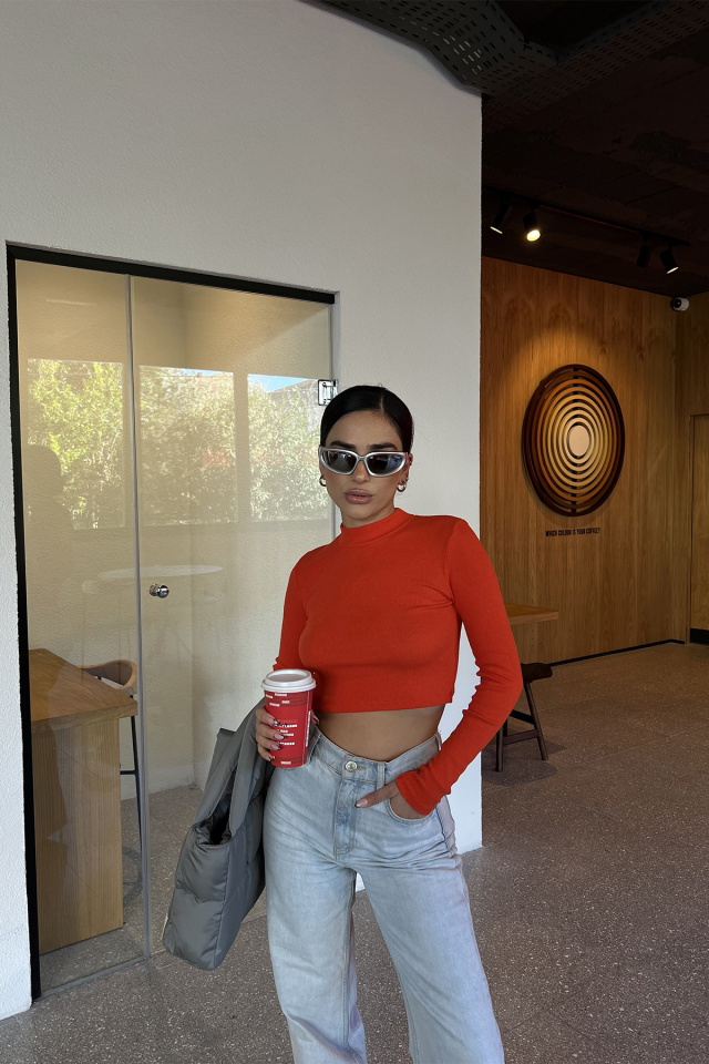 Turuncu Basic Crop Top ATE3236 - 1