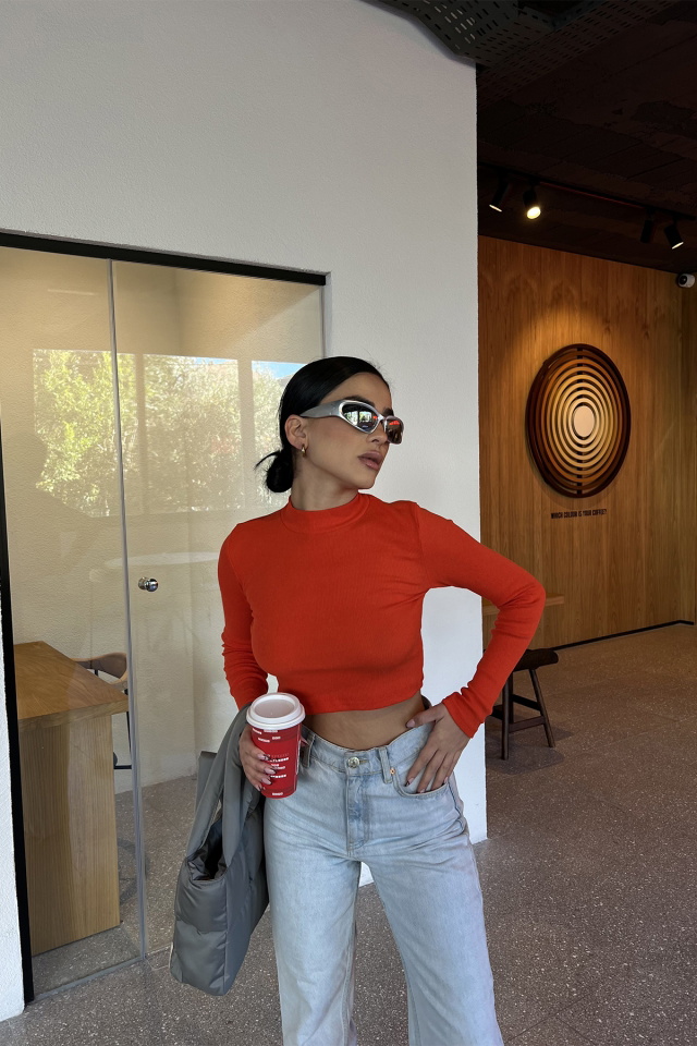 Turuncu Basic Crop Top