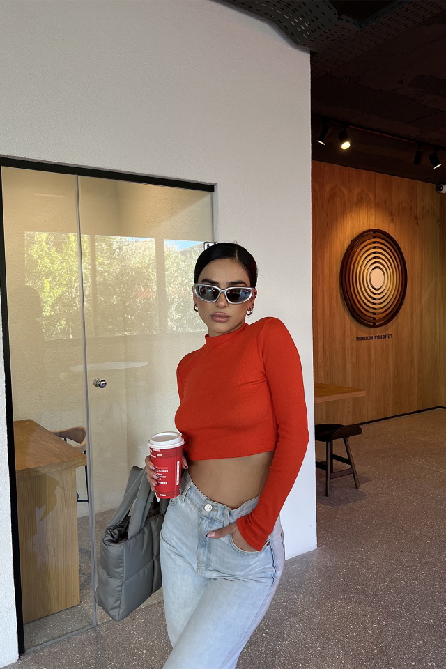 Turuncu Basic Crop Top