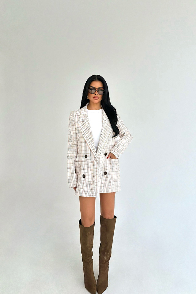 Turuncu Ekose Kody Ceket ATE-3968 - 2