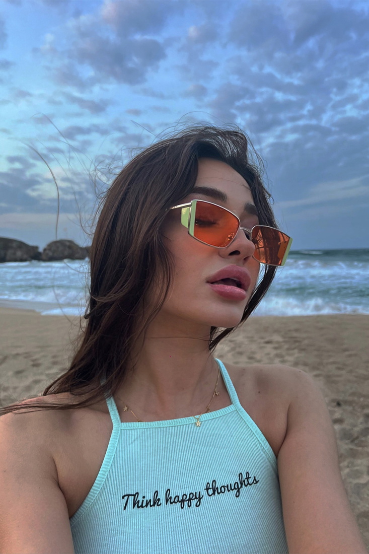 Turuncu İnce Çerçeveli Gözlük ATE3967 - EYYO