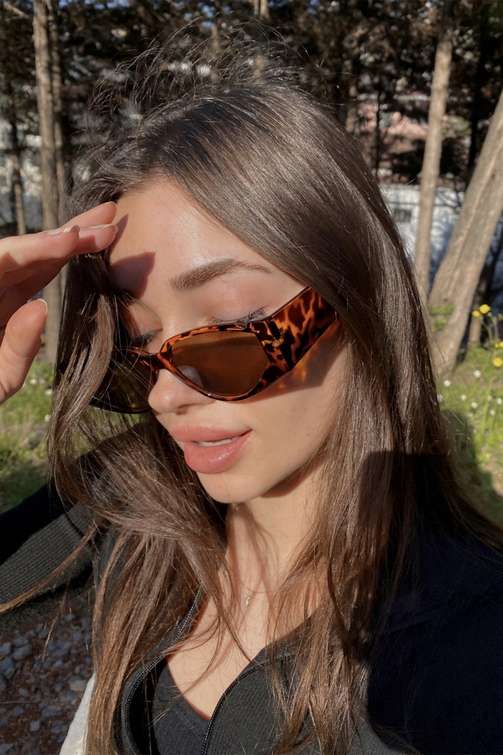 Turuncu Leopar Desen Gözlük ATE4929 - EYYO