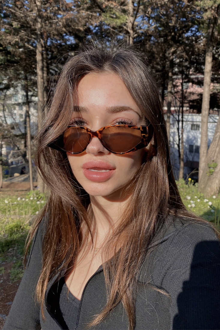 Turuncu Leopar Desen Gözlük ATE4929 - EYYO