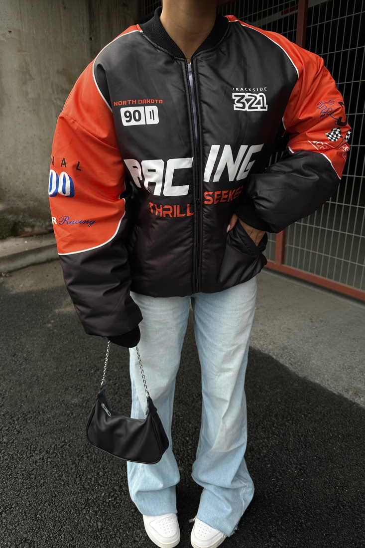 Turuncu Racıng Yazılı Mont ATE-0385 - EYYO