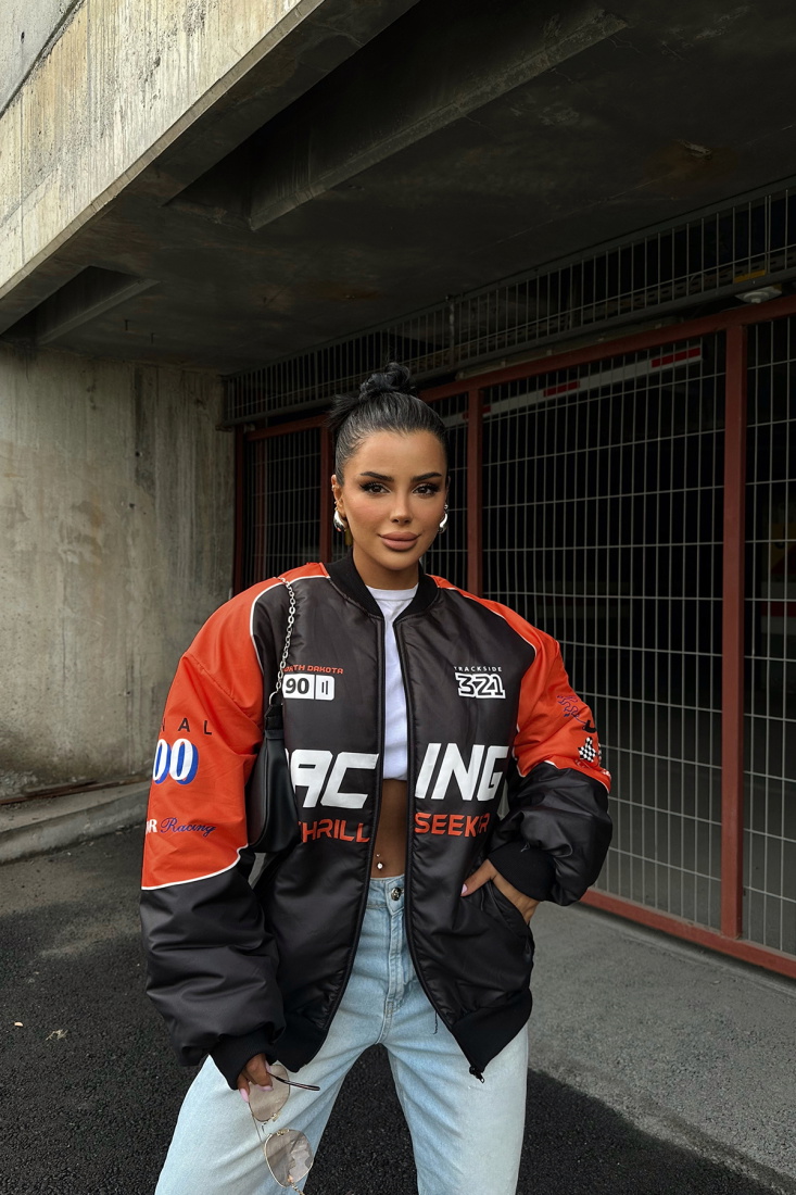 Turuncu Racıng Yazılı Mont ATE-0385 - EYYO