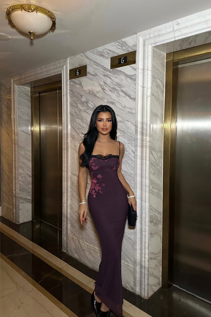 Vişne Çürüğü Askılı Tül Elbise ATE7487 - EYYO