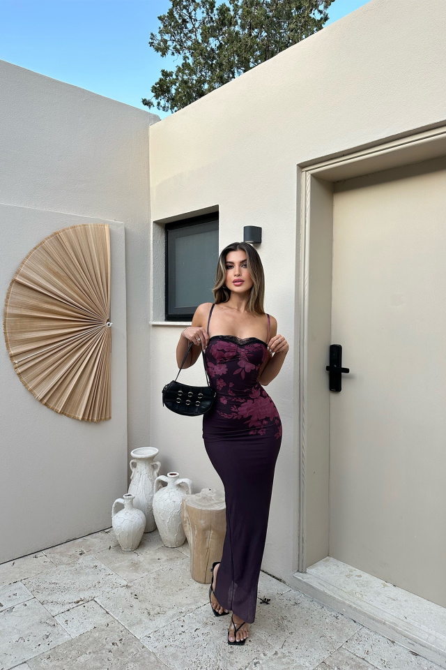 Vişne Çürüğü Askılı Tül Elbise ATE7487 - 6