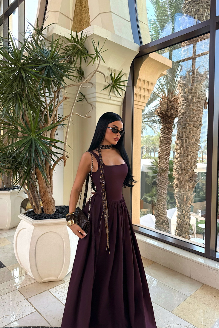 Vişne Çürüğü Boundless Uzun Elbise ATE-4195 - EYYO