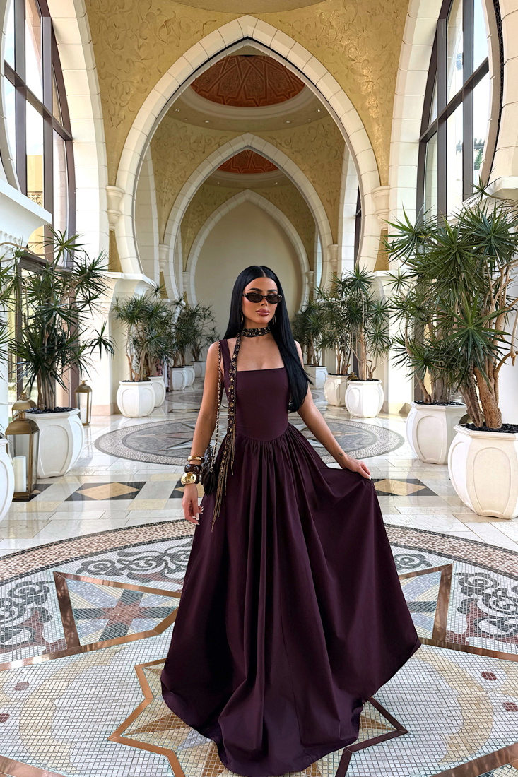 Vişne Çürüğü Boundless Uzun Elbise ATE-4195 - EYYO