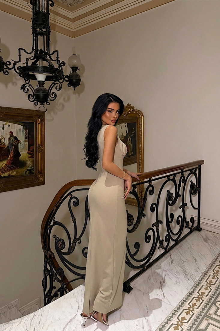 Vizon Shawly Uzun Elbise ATE-3471 - EYYO