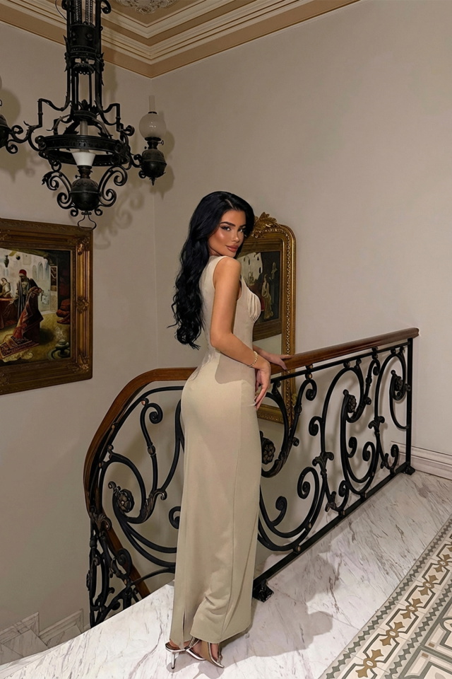 Vizon Shawly Uzun Elbise ATE-3471 - 2