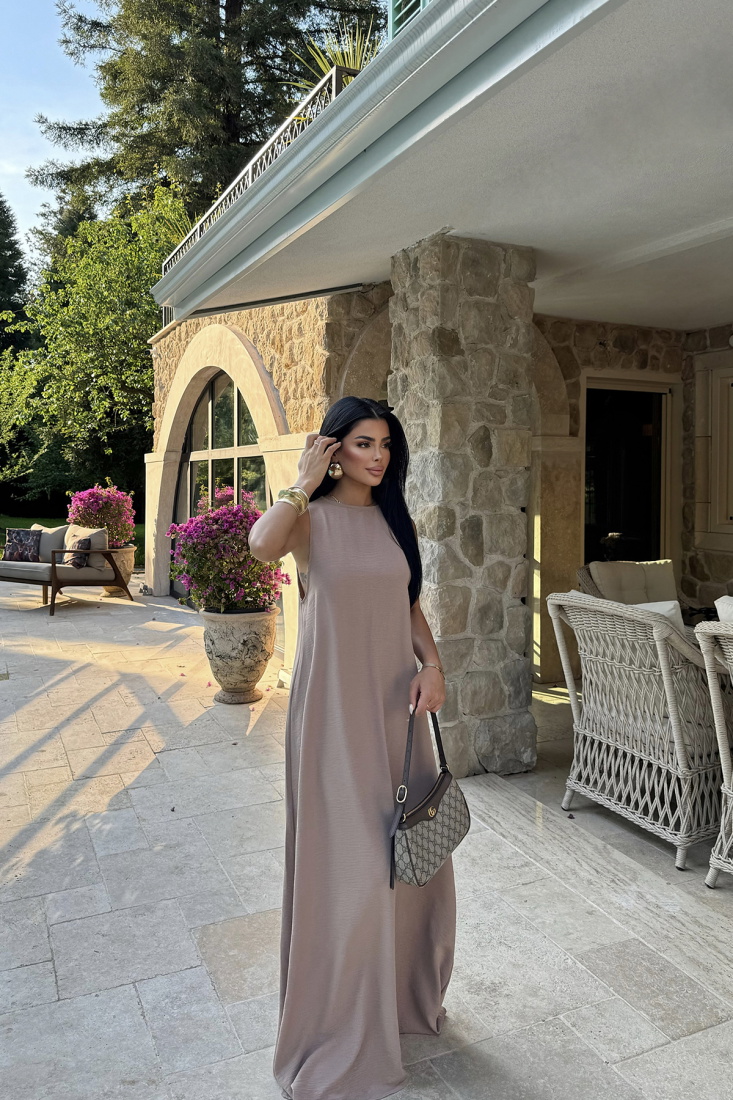 Vizon İlona Uzun Salaş Elbise ATE-1061 - EYYO