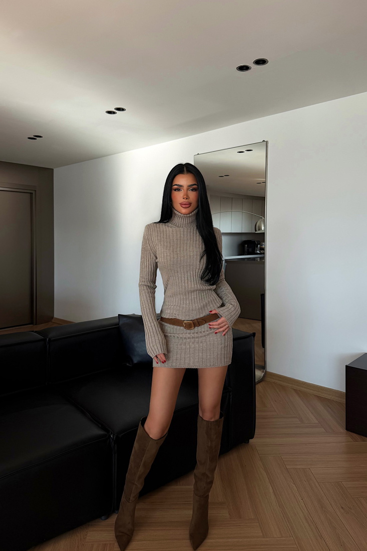 Vizon Zurih Triko Elbise ATE-4428 - EYYO