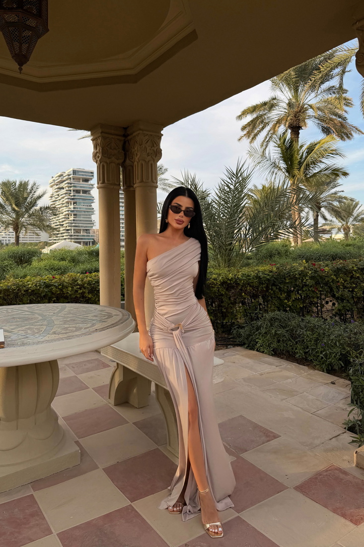 Vizon Omuz Detay Uzun Elbise ATE-4595 - EYYO