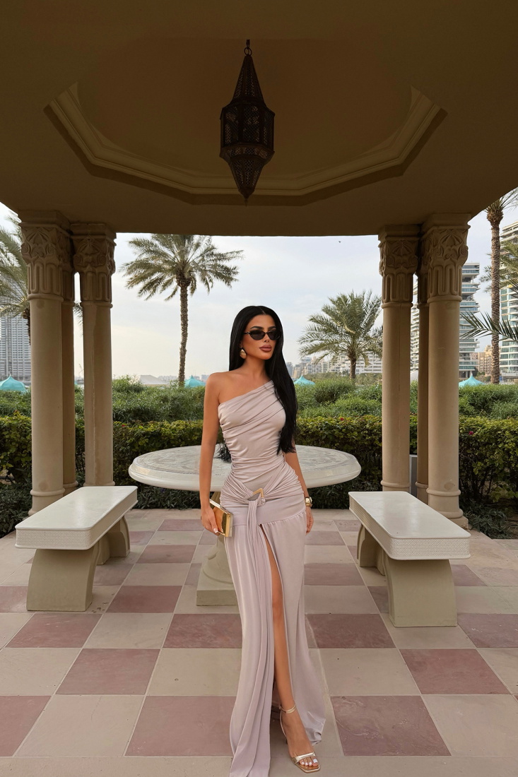 Vizon Omuz Detay Uzun Elbise ATE-4595 - EYYO