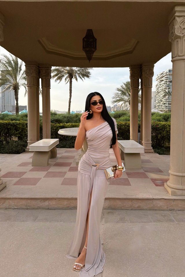 Vizon Nicolette Uzun Yırtmaçlı Elbise ATE-4595 - 4