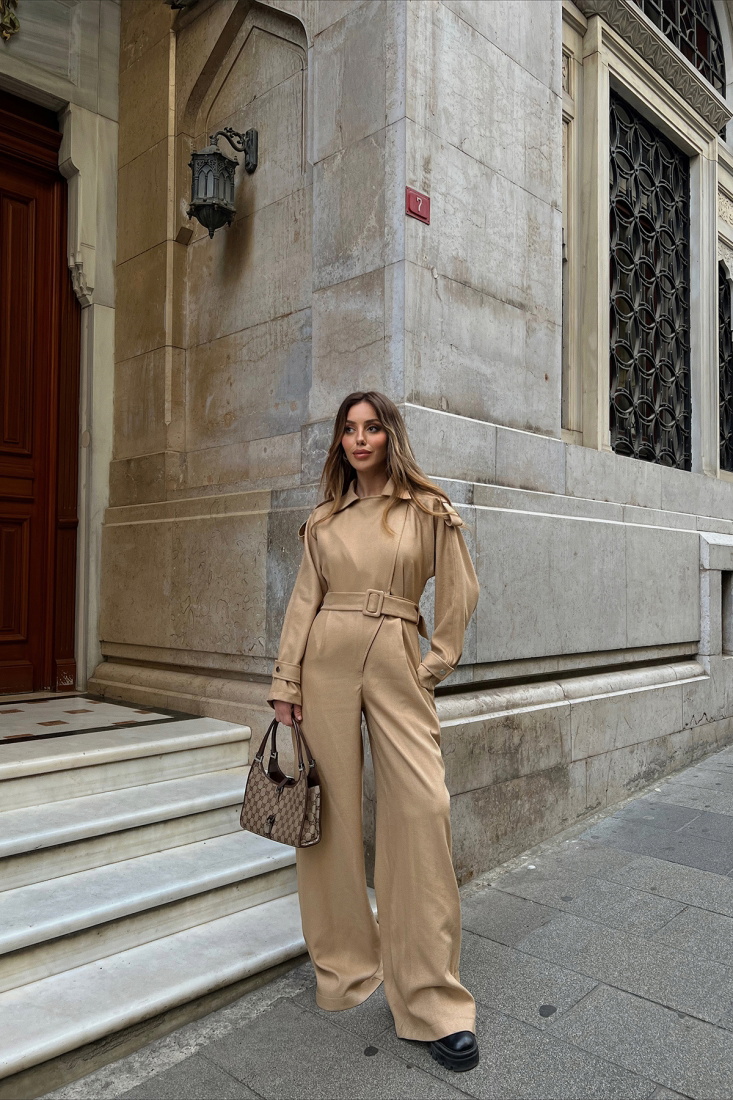 Vizon Önü Kemerli Tulum ATE2291 - EYYO