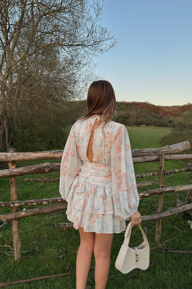 White Back Detail Dress ATE5322 - EYYO