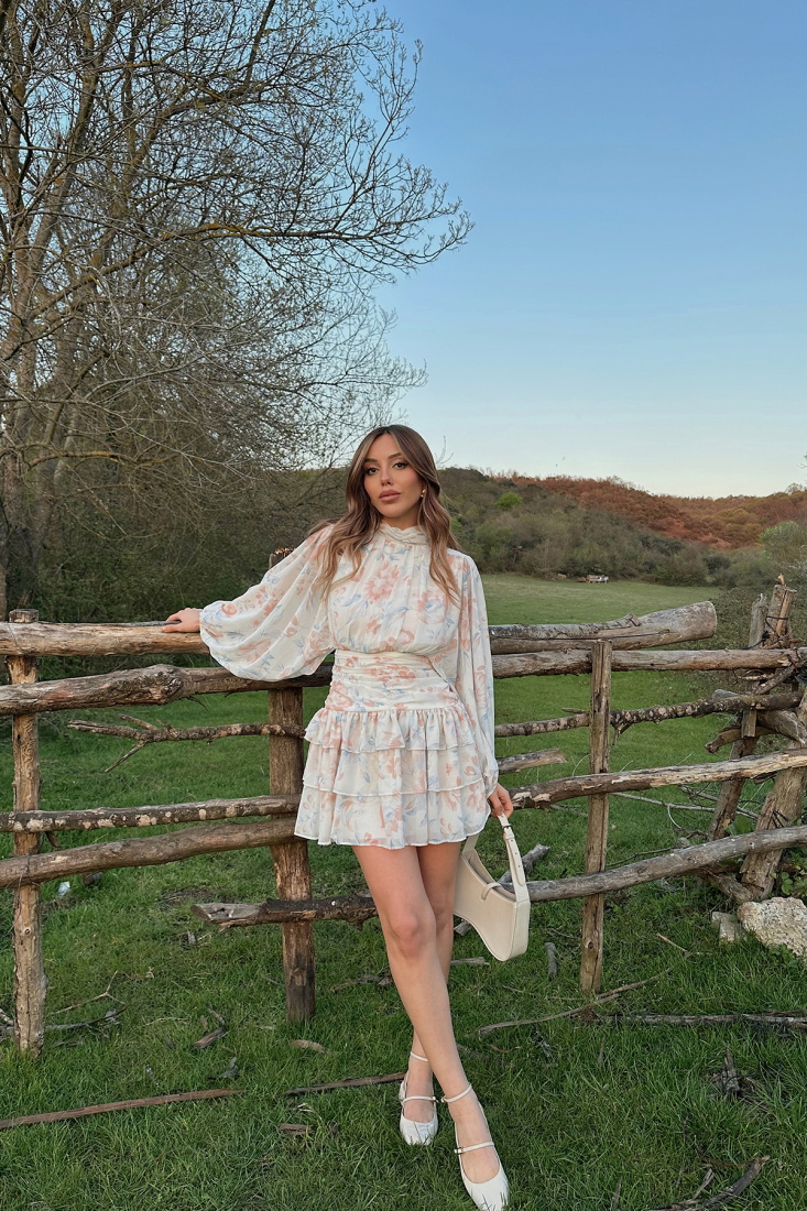 White Back Detail Dress ATE5322 - EYYO