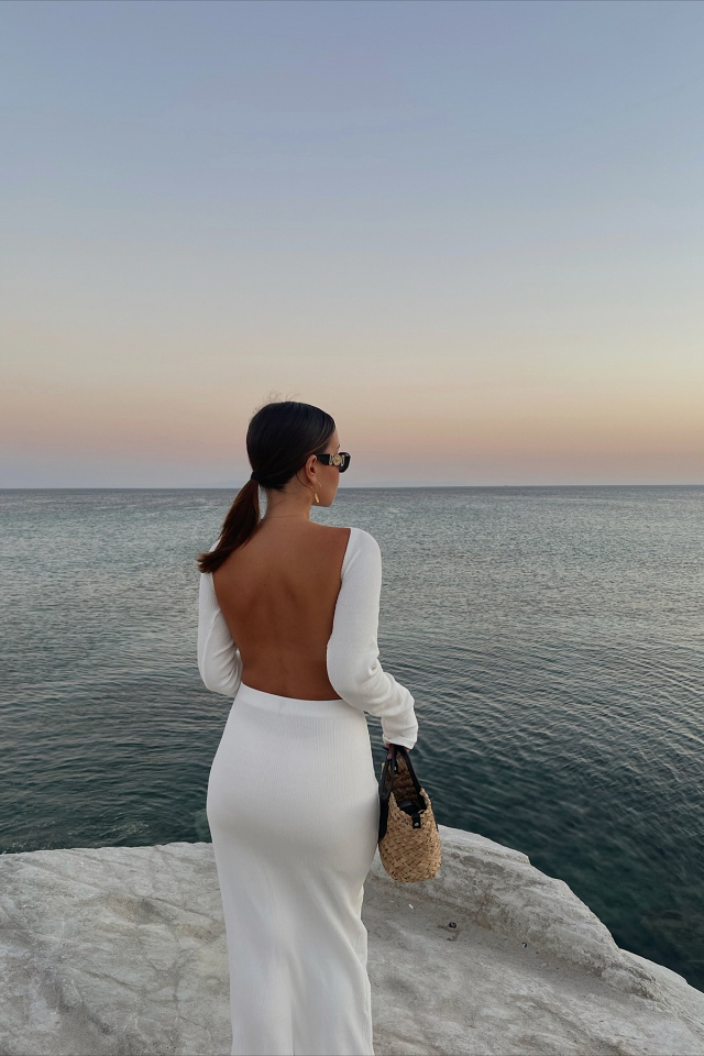 White Back Detail Set With Skirt ATE1815 - 9