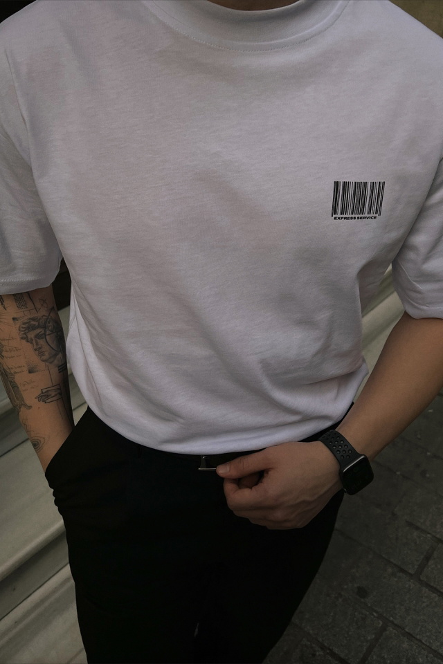 White Back Printed T-shirt ATE4389 - 2