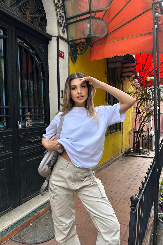White Back Printed Tshirt ATE6067 - 1