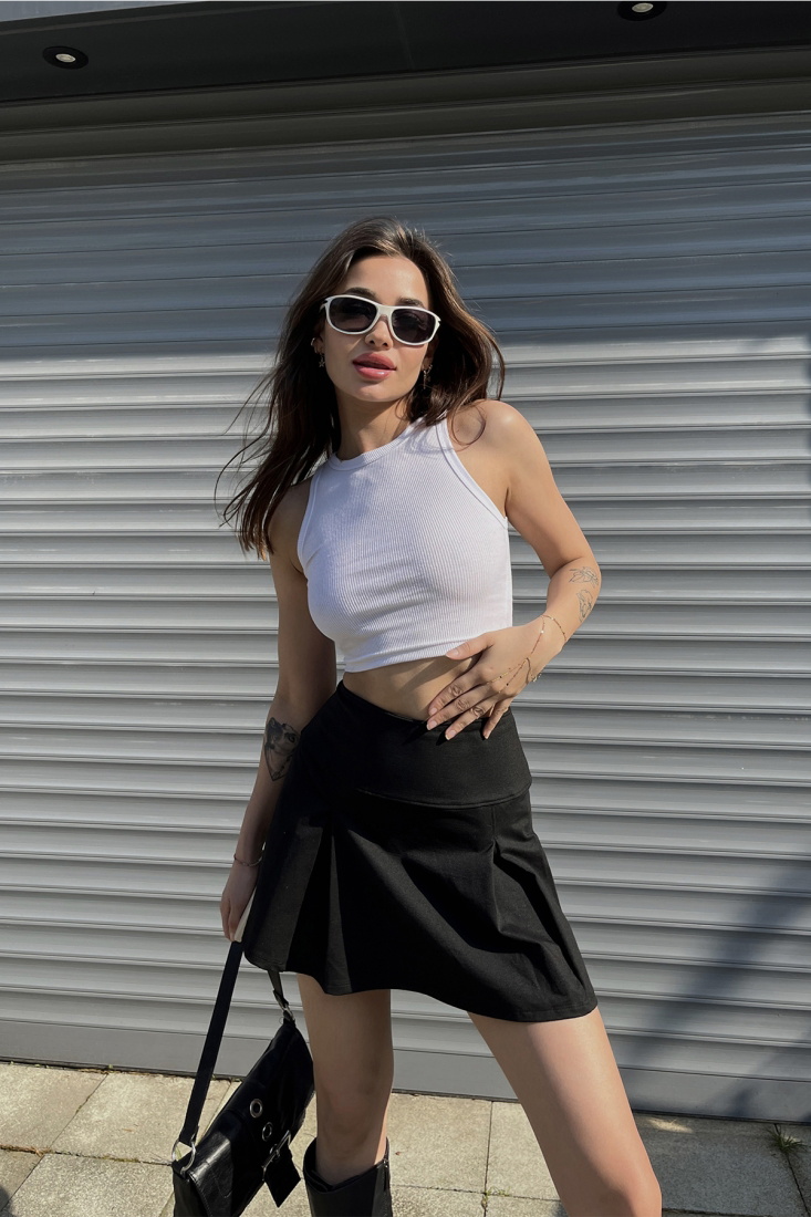 White Basic Crop Top ATE6493 - EYYO