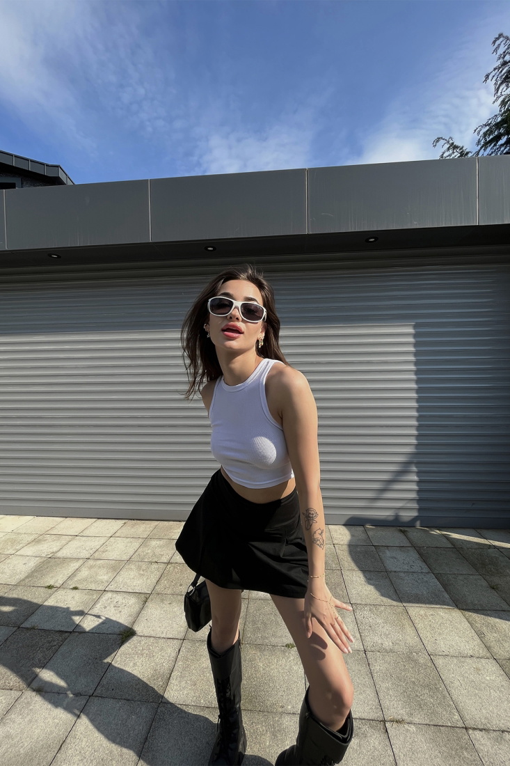 White Basic Crop Top ATE6493 - EYYO