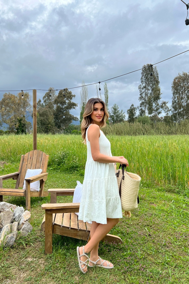 White Basic Long Dress ATE6382 - 4